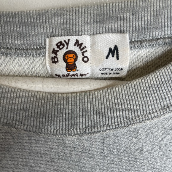 A Bathing Ape Baby Milo Grey Sweatshirt Medium - Picture 5 of 5